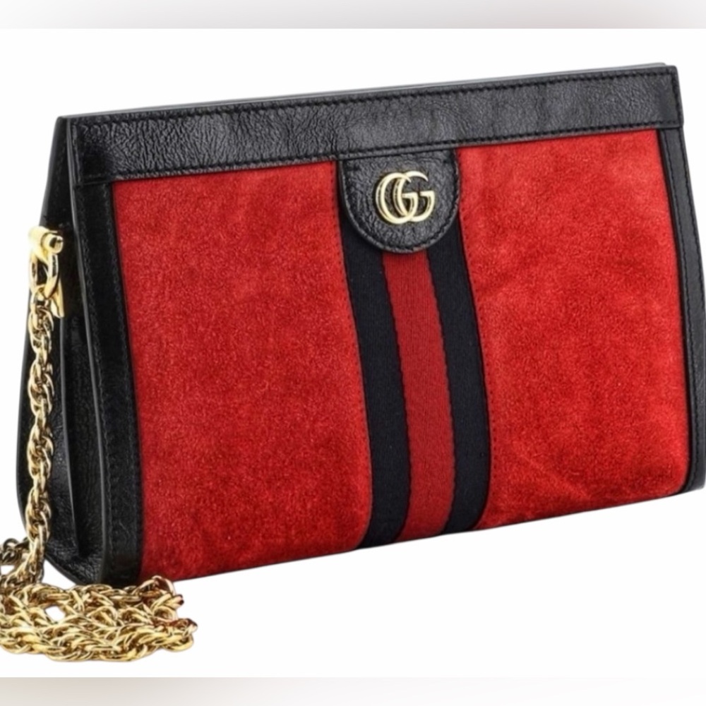 Brand New GUCCI OPHIDIA Shoulder Bag Red Suede Special Edition